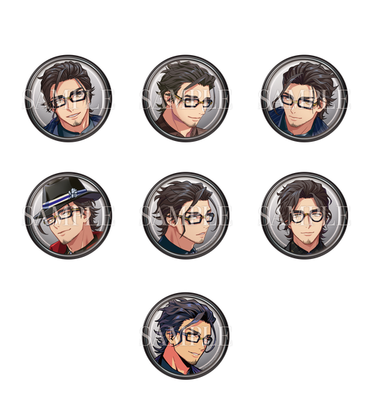 Paradox Live Artist can badge Naoakira Saimon Ver.B (blinds)